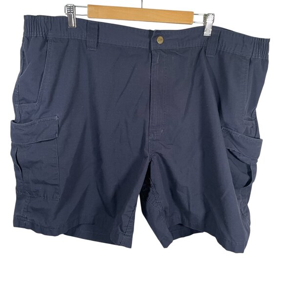 Tru-Spec Cargo Shorts Mens 50 Blue Ripstop Blend Elastic Waist Tactical - Picture 1 of 7